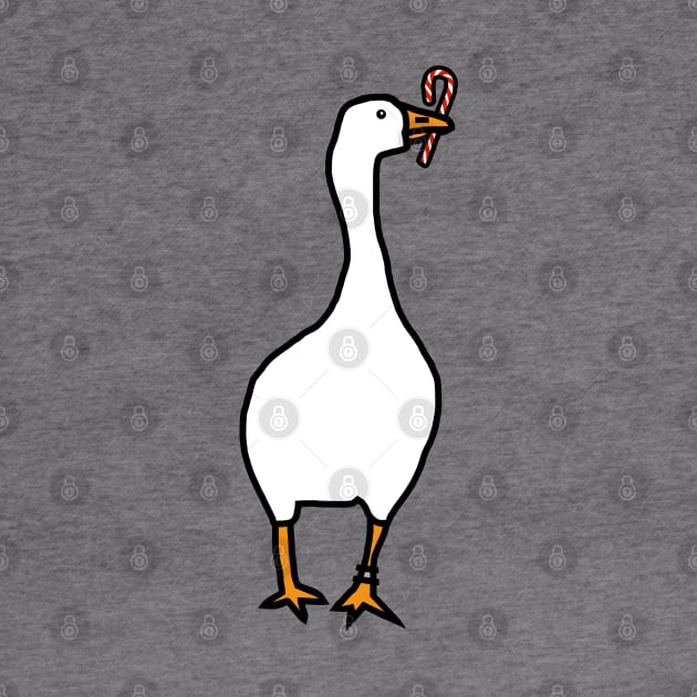 White Goose Steals Christmas Candy Cane by ellenhenryart